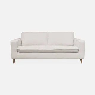 Französisches 3-Sitzer Schlafsofa aus Stoff mit 12 cm Matratze Gustave
