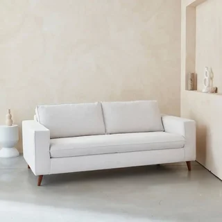 Französisches 3-Sitzer Schlafsofa aus Stoff mit 12 cm Matratze Gustave