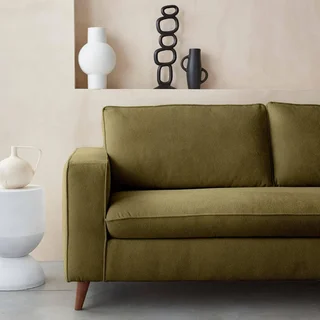 Französisches 3-Sitzer Schlafsofa aus Stoff mit 12 cm Matratze Gustave