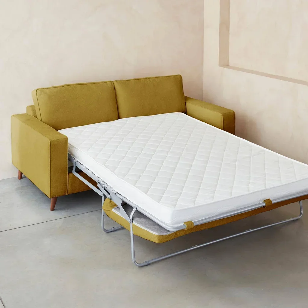 Französisches 3-Sitzer Schlafsofa aus Stoff mit 12 cm Matratze Gustave