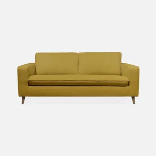 Französisches 3-Sitzer Schlafsofa aus Stoff mit 12 cm Matratze Gustave