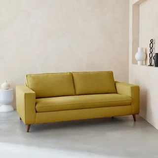 Französisches 3-Sitzer Schlafsofa aus Stoff mit 12 cm Matratze Gustave