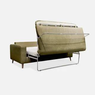 Französisches 3-Sitzer Schlafsofa aus Stoff mit 12 cm Matratze Gustave