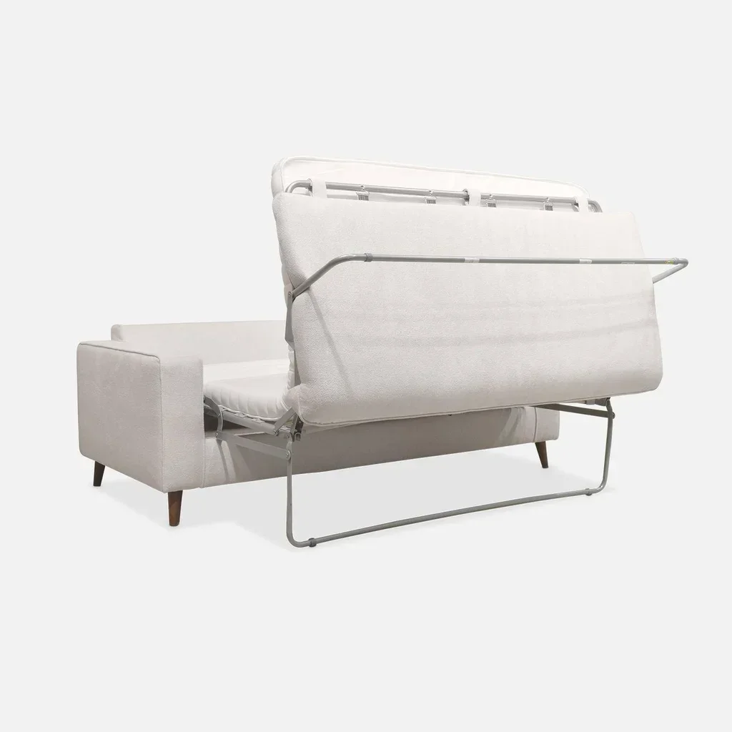 Französisches 3-Sitzer Schlafsofa aus Stoff mit 12 cm Matratze Gustave