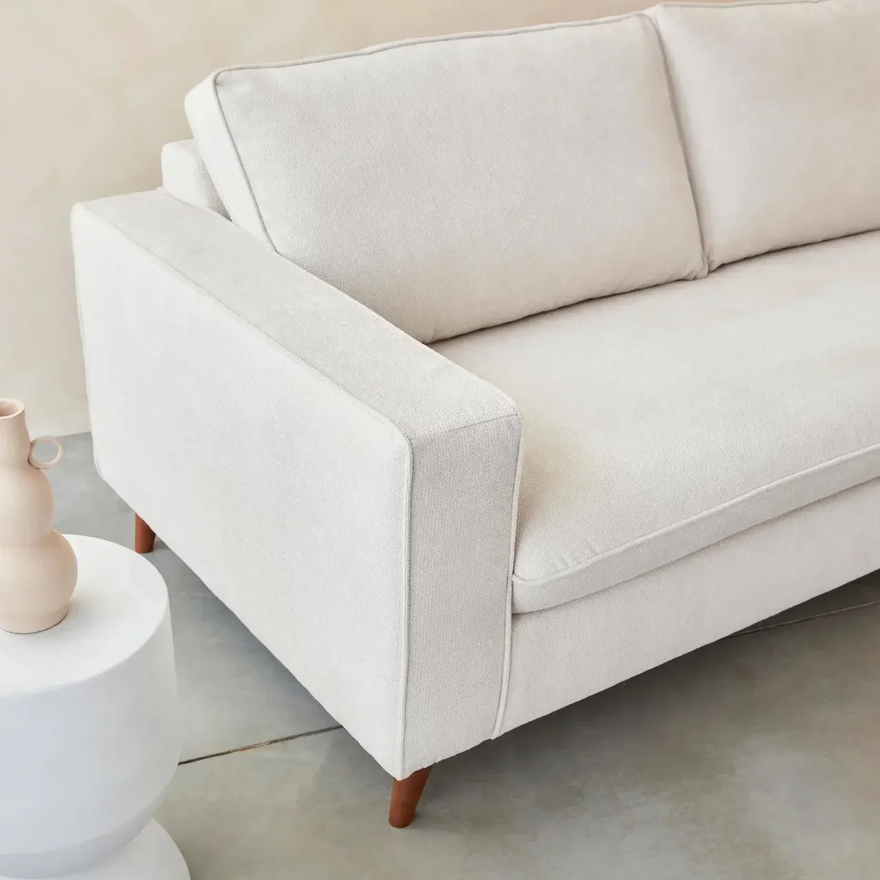 Französisches 3-Sitzer Schlafsofa aus Stoff mit 12 cm Matratze Gustave
