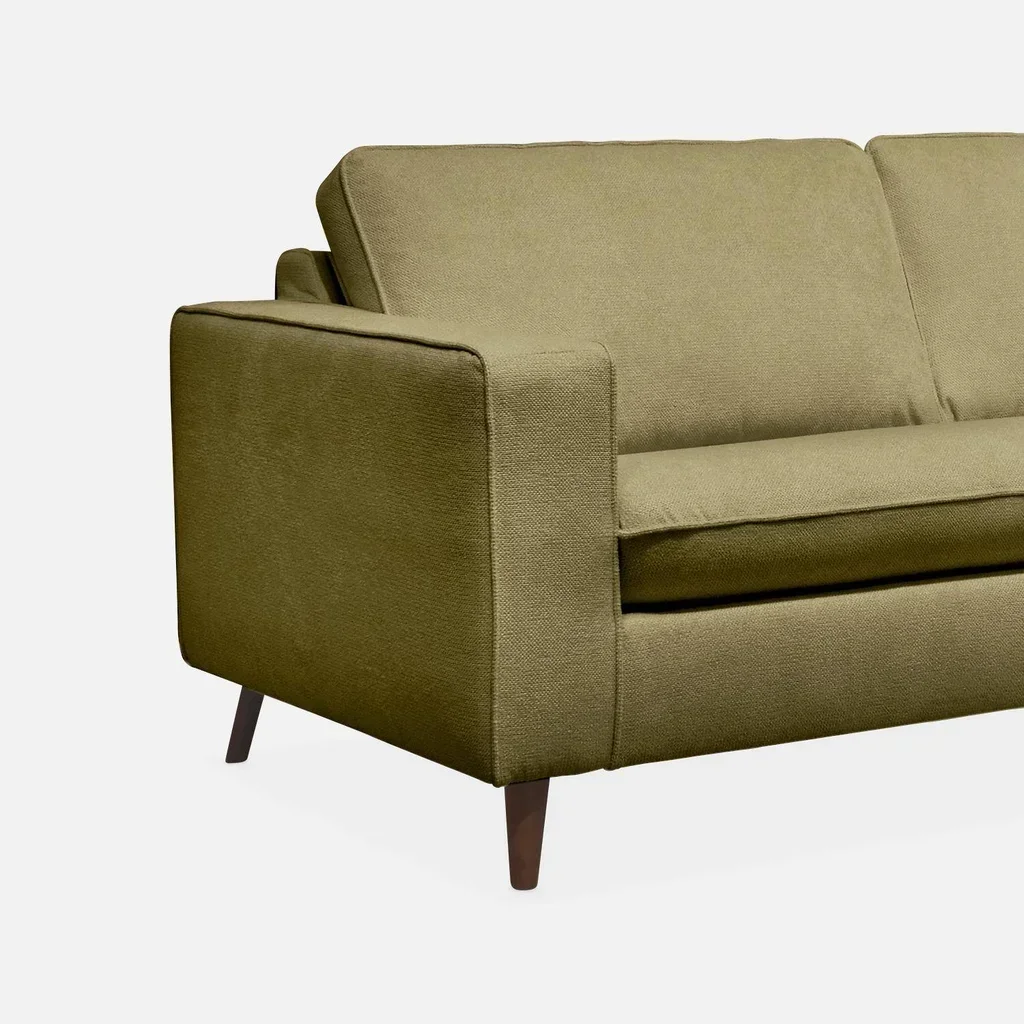 Französisches 3-Sitzer Schlafsofa aus Stoff mit 12 cm Matratze Gustave