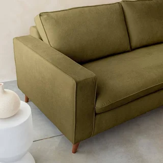 Französisches 3-Sitzer Schlafsofa aus Stoff mit 12 cm Matratze Gustave