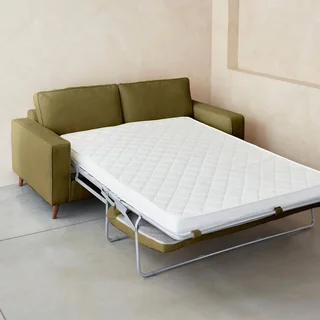 Französisches 3-Sitzer Schlafsofa aus Stoff mit 12 cm Matratze Gustave