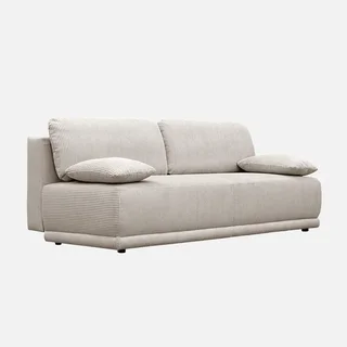 Canapé convertible 3 places velours côtelé banquette clic-clac avec rangement intégré