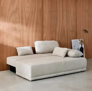 Canapé convertible 3 places velours côtelé banquette clic-clac avec rangement intégré