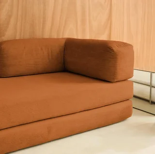 Sofá Cama 3 Plazas Terciopelo Pana Vintage Seventies Cromo