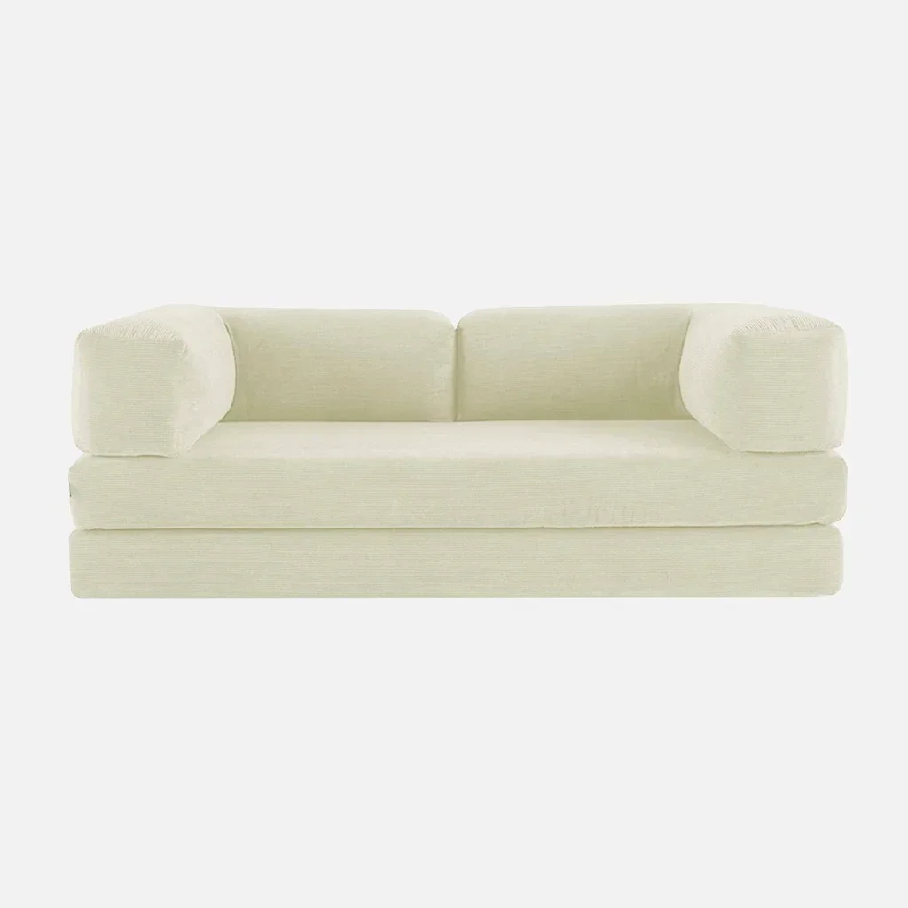 Sofá Cama 3 Plazas Terciopelo Pana Vintage Cromado Años 70