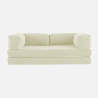 Sofá Cama 3 Plazas Terciopelo Pana Vintage Cromado Años 70