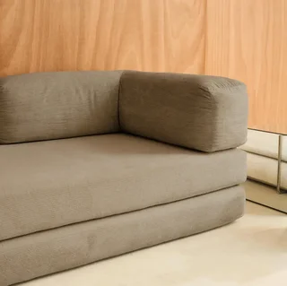 Sofá Cama 3 Plazas Terciopelo Pana Vintage Seventies Estructura Metal Cromado