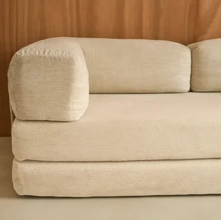 Sofá Cama 3 Plazas Terciopelo Pana Vintage Cromado Años 70