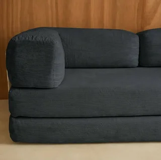 Sofá cama vintage 3 plazas terciopelo pana estilo años 70