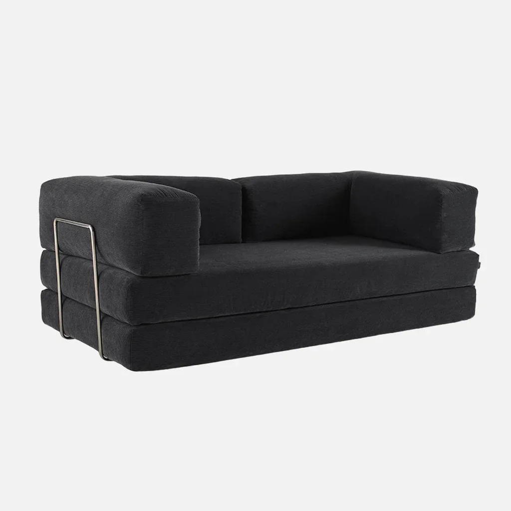 Sofá cama vintage 3 plazas terciopelo pana estilo años 70