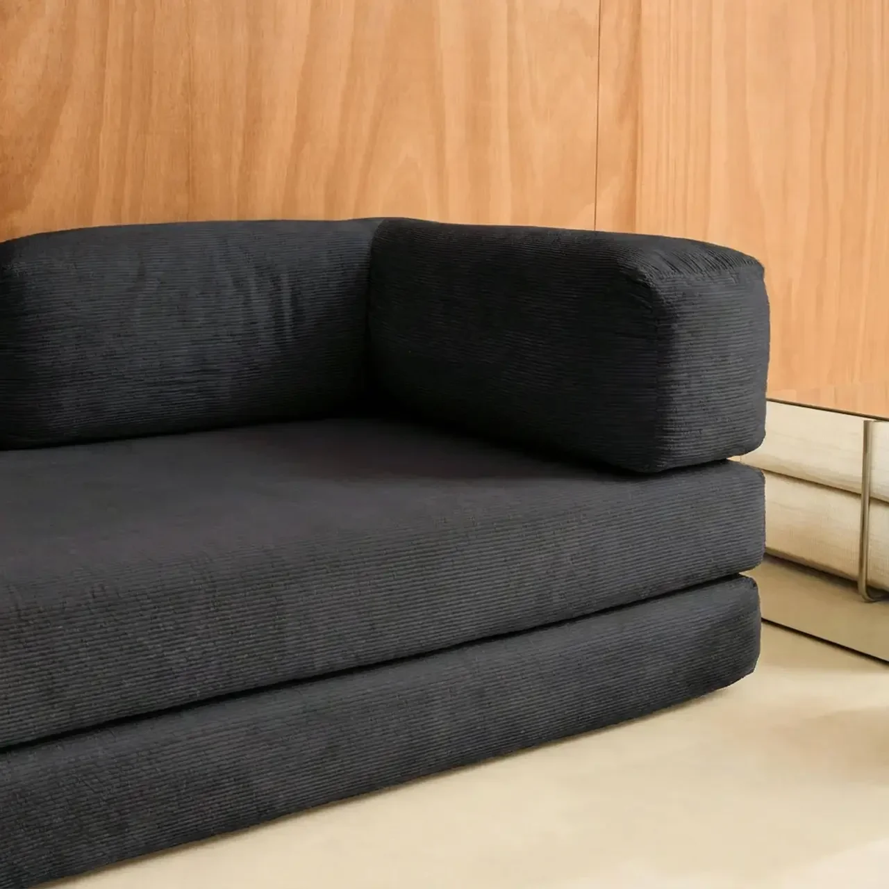 Sofá cama vintage 3 plazas terciopelo pana estilo años 70