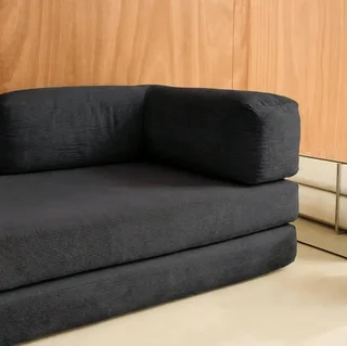 Sofá cama vintage 3 plazas terciopelo pana estilo años 70