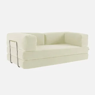 Sofá Cama 3 Plazas Terciopelo Pana Vintage Cromado Años 70