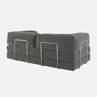 Sofá Cama 3 Plazas Terciopelo Pana Vintage Seventies Cromo
