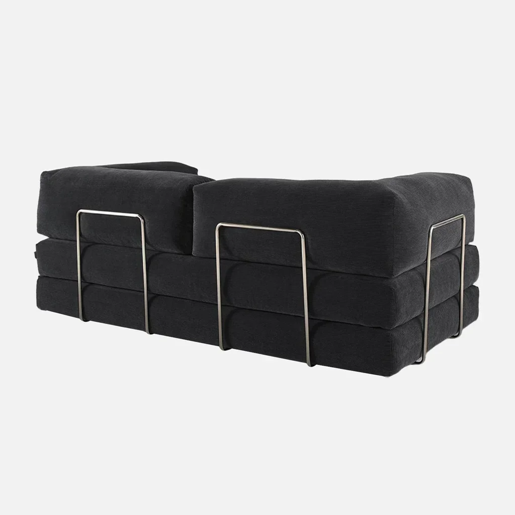 Sofá cama vintage 3 plazas terciopelo pana estilo años 70