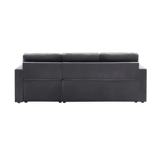 3-Sitzer Schlafsofa Blauer Samt Ottomane Umkehrbar mit Stauraum