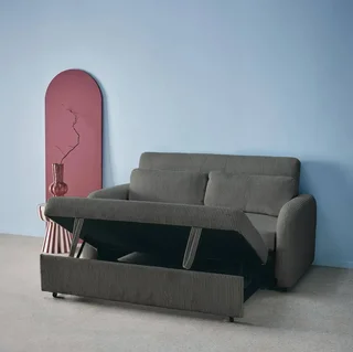 Rundes 2-Sitzer Schlafsofa Cord-Samt Lino
