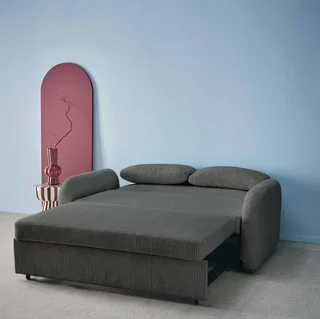 Rundes 2-Sitzer Schlafsofa Cord-Samt Lino