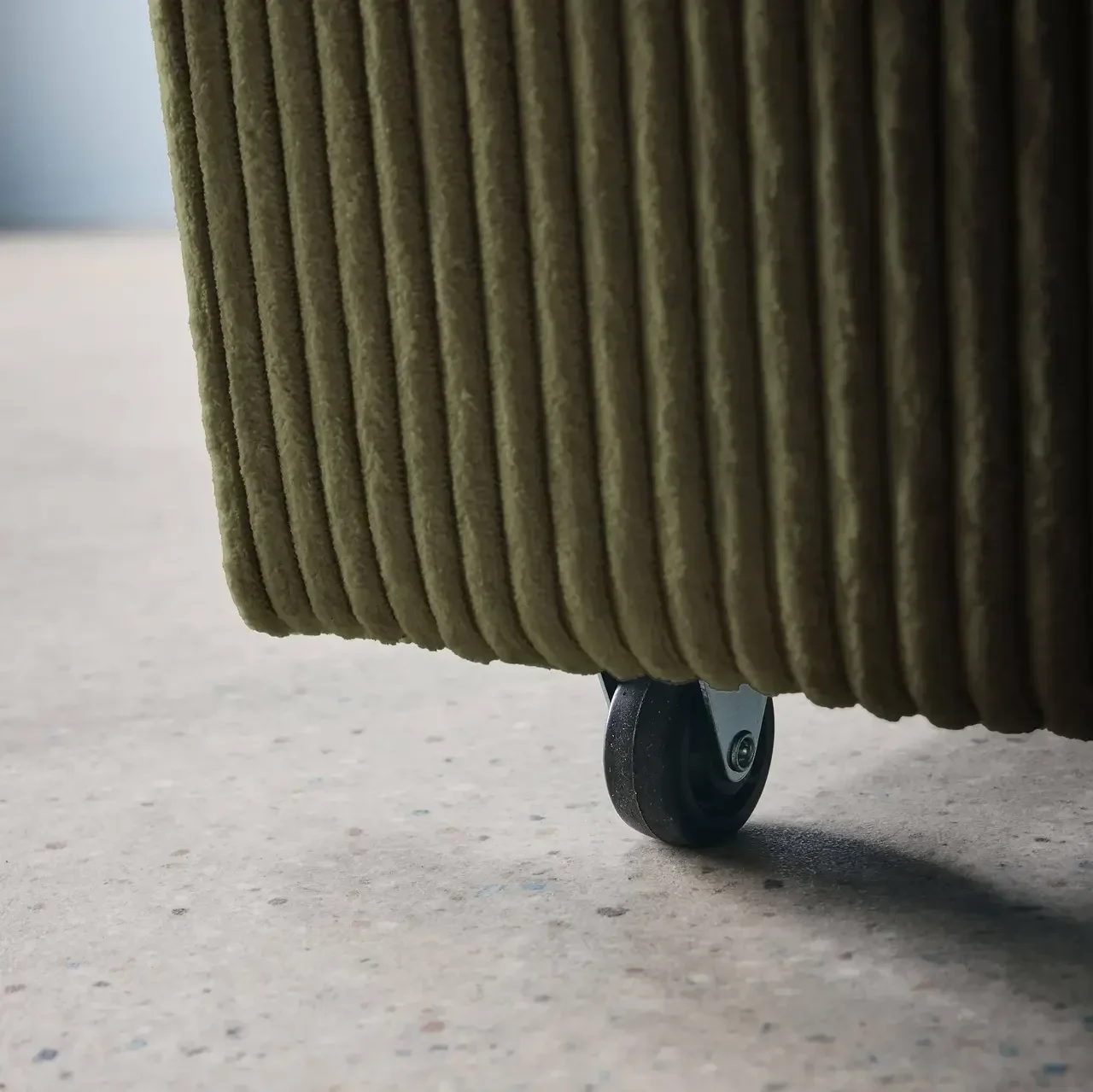 Rundes Schlafsofa 2-Sitzer Cord-Samt Lino beige