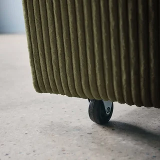 Rundes Schlafsofa 2-Sitzer Cord-Samt Lino beige