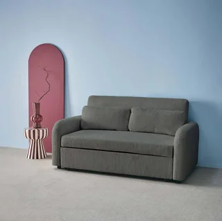 Rundes 2-Sitzer Schlafsofa Cord-Samt Lino