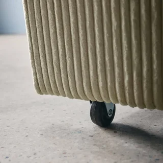 2-Sitzer Schlafsofa geripptes Samt rund beige Lino