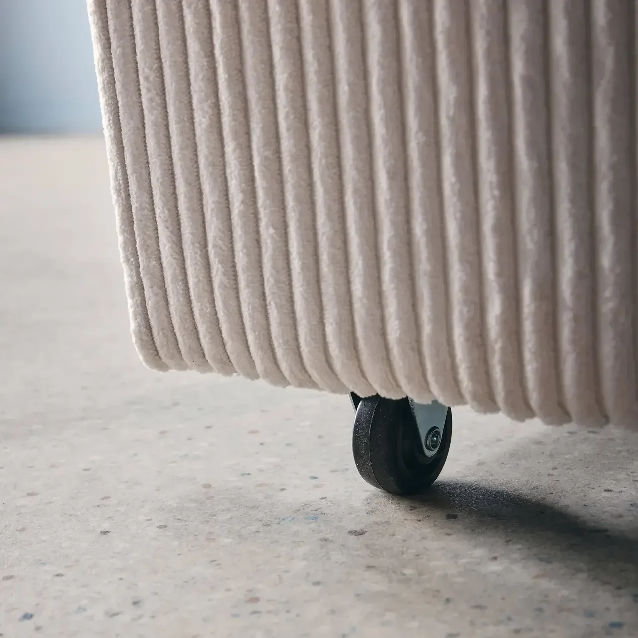 Rundes Schlafsofa 2-Sitzer Cord-Samt Lino beige