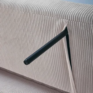 Rundes Schlafsofa 2-Sitzer Cord-Samt Lino beige
