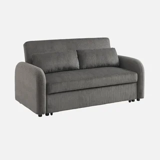 Rundes 2-Sitzer Schlafsofa Cord-Samt Lino
