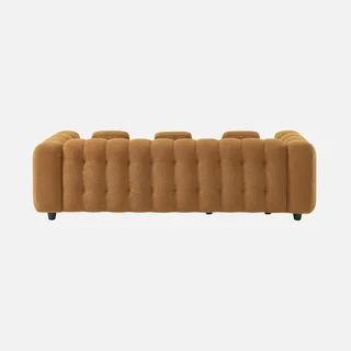 Canapé d'angle modulable 3/4 places bouclette texturée beige réversible