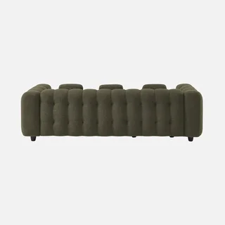 Canapé d'angle modulable beige bouclette texturée 4 places méridienne réversible