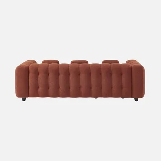 Canapé d'angle modulable 4 places bouclette beige réversible