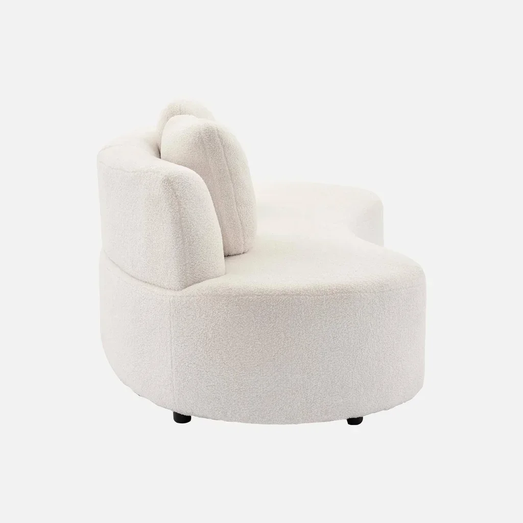 Divano design organico 3 posti bouclé Wave con cuscini sfoderabili