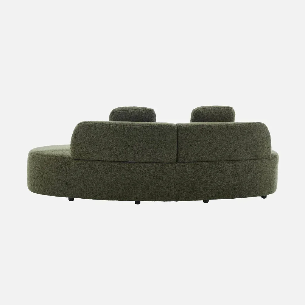 Divano Design Organico Wave 3 Posti Bouclé con Cuscini - Arredamento Moderno Soggiorno