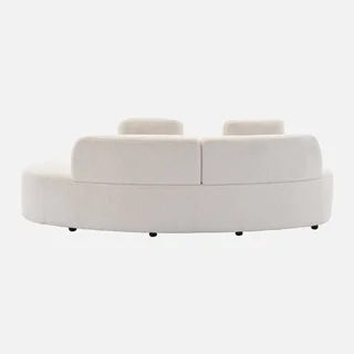 Divano design organico 3 posti bouclé Wave con cuscini sfoderabili