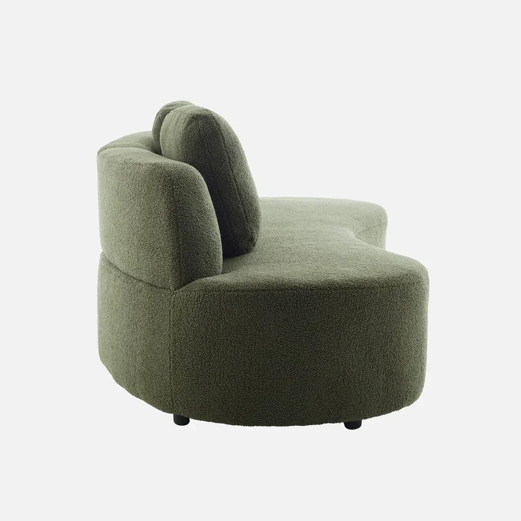 Divano Design Organico Wave 3 Posti Bouclé con Cuscini - Arredamento Moderno Soggiorno