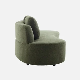 Divano Design Organico Wave 3 Posti Bouclé con Cuscini - Arredamento Moderno Soggiorno