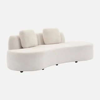 Divano design organico 3 posti bouclé Wave con cuscini sfoderabili