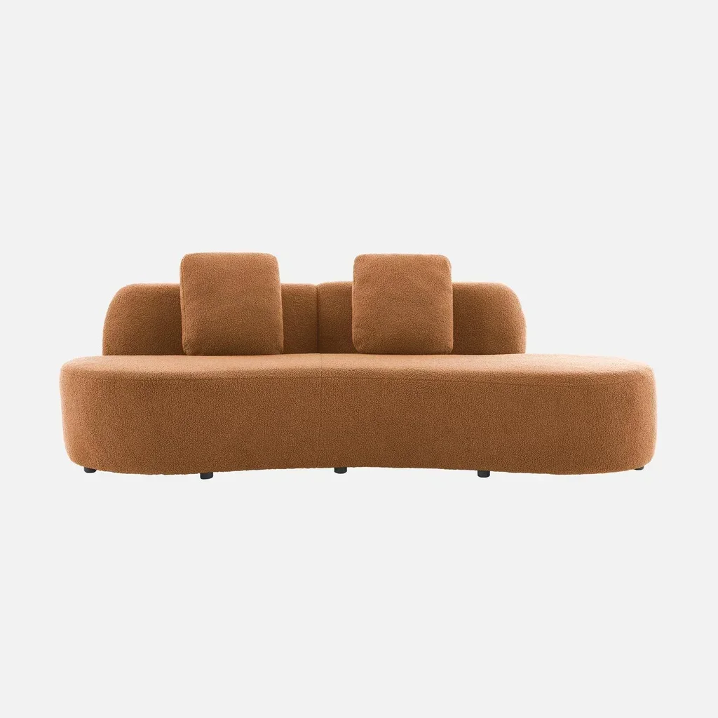 Divano Wave 3 posti boucle design organico con cuscini