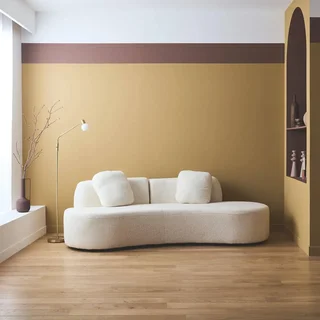 Divano design organico 3 posti bouclé Wave con cuscini sfoderabili