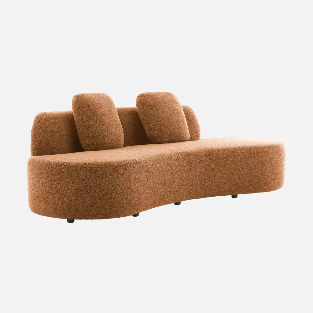 Divano Wave 3 posti boucle design organico con cuscini