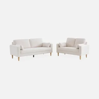 2-Sitzer Bjorn Bouclé Hevea Holz Bequemes Sofa