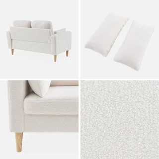 2-Sitzer Bjorn Bouclé Hevea Holz Bequemes Sofa